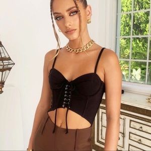 NWT TIGERMIST lestie lace up top / bustier